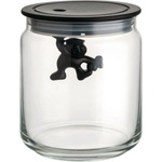 Alessi Кухненски буркан за съхранение GIANNI 750 мл, с черен капак, Alessi (ALAMDR04B)