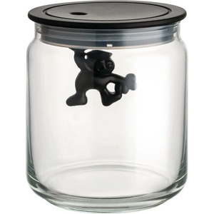 Alessi Кухненски буркан за съхранение GIANNI 750 мл, с черен капак, Alessi (ALAMDR04B)