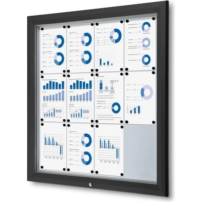 Jansen Display Exteriérová vitrína 12 x A4 RAL 9005 1025 x 1067 mm