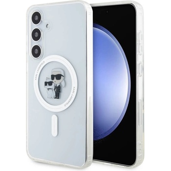 Image 1 of KARL LAGERFELD IML Glitter Karl and Choupette MagSafe Case - дизайнерски силиконов кейс с MagSafe за Samsung Galaxy S24 Plus (прозрачен)