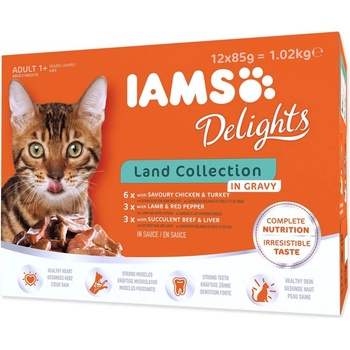 Iams Cat Multibox zo suchozemského mäsa 12 x 85 g