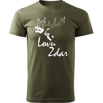 DRAGOWA Тениска с къс ръкав за ловци, маслиненозелена, 160 г/м2 (3076)