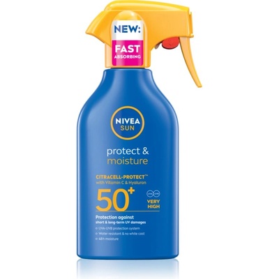 Nivea SUN Protect & Moisture слънцезащитен хидратиращ спрей SPF 50+ 250ml