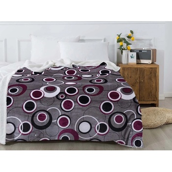 Xpose Mikroplyš deka Hedvika s baránkom sivá/slivková 200x220