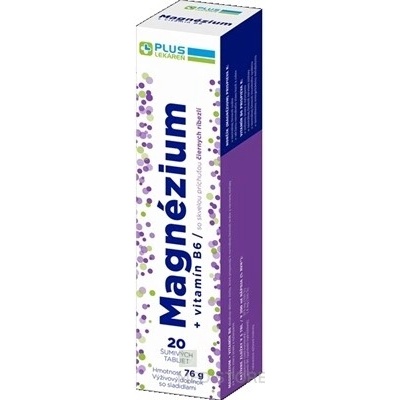 Vitar Plus Lékáreň Magnézium + vitamín B6 tabliet eff s príchuťou čiernych ríbezlí 20 ks