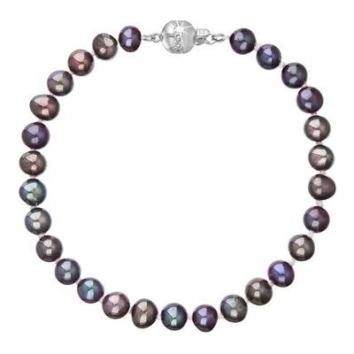 Pavona perlový náramek z říčních perel se zapínáním z bílého 14 karátového zlata 823001.3/9266B dk.peacock