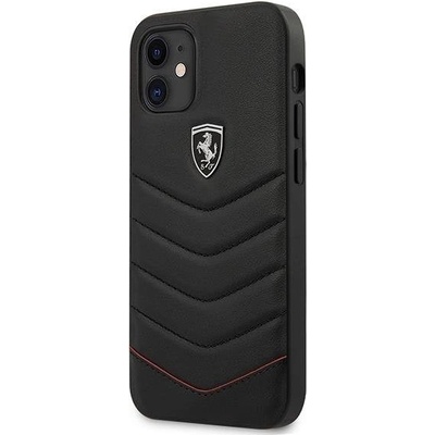 Ferrari Кожен кейс Ferrari Off Track Quilted Leather Hard Case за iPhone 12 mini , черен (3700740479476)