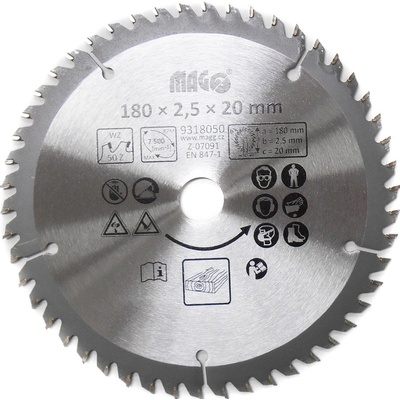 MAGG pilový kot. 180x2,5x20 / 50 zubů střídavě šikmé