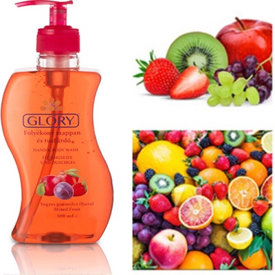 Glory tekuté mydlo a sprchový gél s vôňou zmiešaného ovocia 500 ml