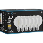 Mexen Vintis 6x LED крушка с нажежаема спирала E27, G95, 6W, Топла - 2700K, 630 lm, (L167-E27-0627-00x06)