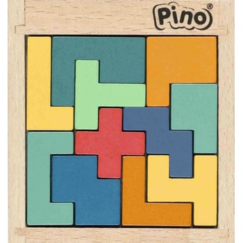 Pino Toys Дървена мини главоблъсканица Pino - 11 части, пастелни цветове (8279-11P)
