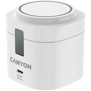 CANYON 4 in 1 Wireless Charging Stand, 30W max, Size: 70x70x70.3mm, weight: 414g, with 65W charger and 1M cable, white (CNS-WCS405W)