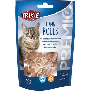 TRIXIE Premio Light Tuna Rolls - Лакомство за котки с риба тон, 50 гр