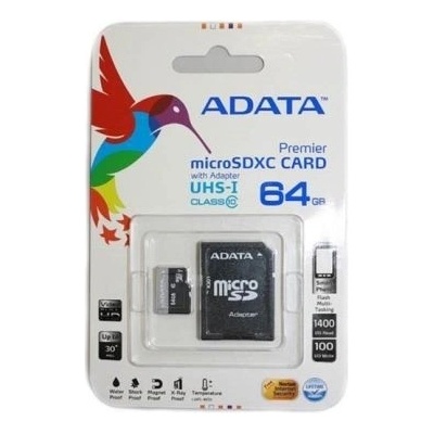 ADATA microSDXC 64GB UHS-I AUSDX64GUICL10-RA1