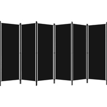 vidaXL 6-dielna deliaca stena do izby čierna 300 x 180 cm