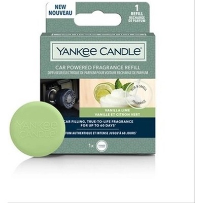 Yankee Candle Vanilla Lime vonný difuzér do zapalovače auta - náhradní náplň