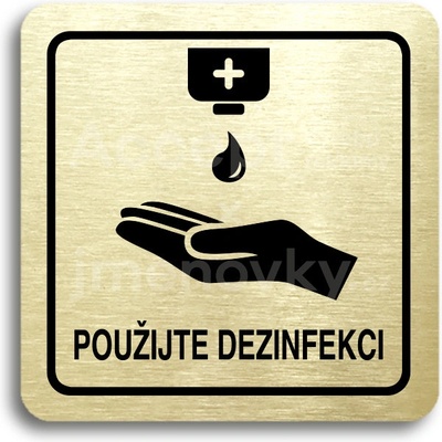 ACCEPT Piktogram použijte dezinfekci IV - zlatá tabulka - černý tisk