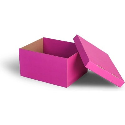 Krabička dno + víko 243 x 190 x 131 mm - růžová