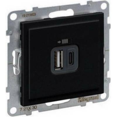 Legrand SUNO nabíječka USB A+C černá 721430