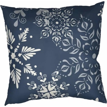 Dadka bavlna Snowflakes tmavo modré 50 x 70 cm