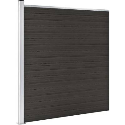 vidaXL Plotový dílec WPC 175 x 186 cm černý