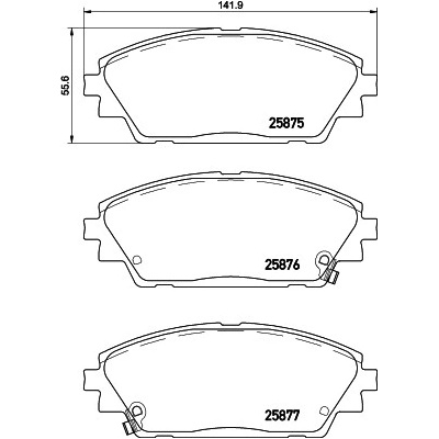 BREMBO Sada brzdových platničiek kotúčovej brzdy P49050