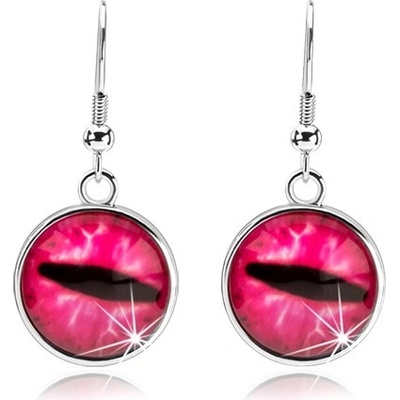 Šperky eshop kruhové cabochon čiré vypouklé sklo růžové kočičí oko SP69.23