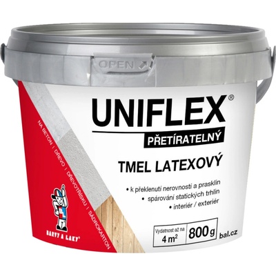 Uniflex latexový tmel na sadrokartón, zdivo a drevo, 800 g