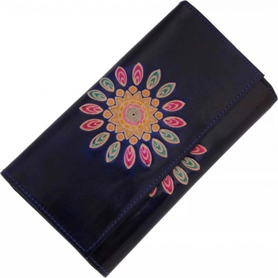 Dámská kožená Woman Mandala modrá