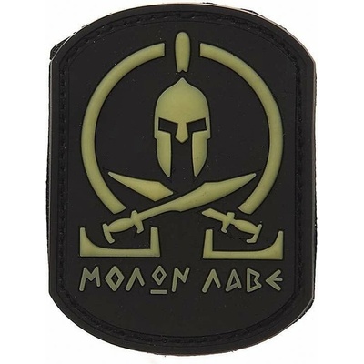 101INC nášivka MOLON LABE plast ČIERNA