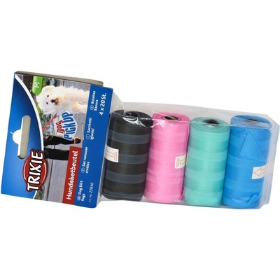 Trixie Náhradní sáčky na trus barevné proužkované 4 x 20 ks