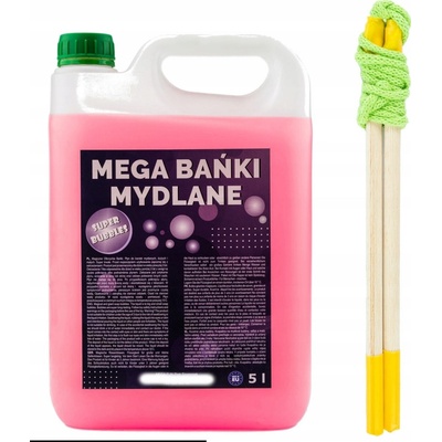MEGA FUN Tekutina na velké bubliny 5 litrů + MODRÁ HŮLKA 250 CM