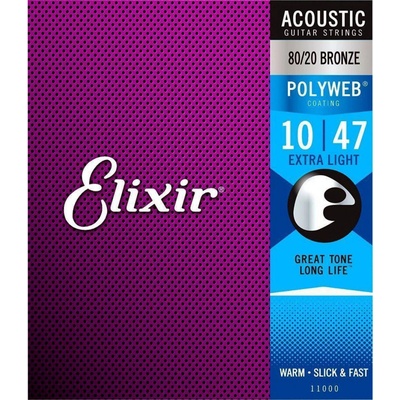Elixir 010-047 Polyweb 80/20 Bronze Extra Light 11000