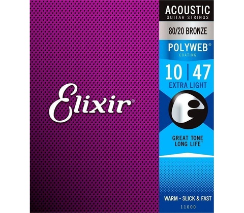Elixir 010-047 Polyweb 80/20 Bronze Extra Light 11000