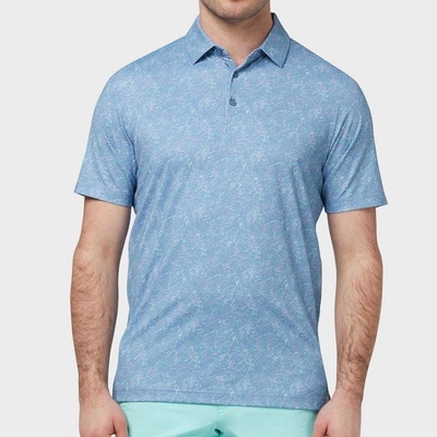 Callaway Pánska polokošeľa Golf ALL OVER ABSTRACT GOLF PRINT infinity modrá