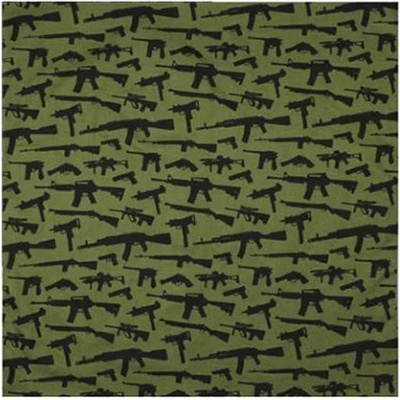 bandana šátek GUN PATTERN OLIV