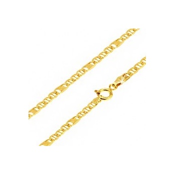 Šperky eshop Retiazka v žltom zlate, oválne očká s paličkou, článok s mriežkou GG23.08