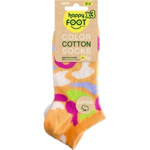 AGIVA Комплект дамски чорапи с къс конч Agiva Happy Foottopia, Памук, Оранжеви вълни, 3 бр. , 39-42 (AGIVA-212)