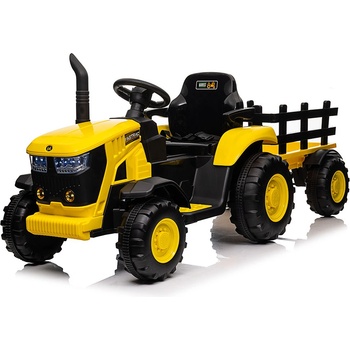 Felyx Toys Трактор Акумулаторен с ремарке 12v с родителски контрол Жълт