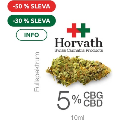 Horvath Swiss Cannabis 5% CBG + 5% CBD olej Fullspektrum 10 ml