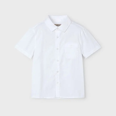 MAYORAL Риза къс ръкав suiting в бяло за мини момче Майорал