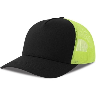Atlantis Rapper Cotton-S 5 panelová Trucker šiltovka čierna žltá Fluo