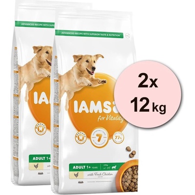IAMS Dog Adult Large Breed Chicken 2 x 12 kg
