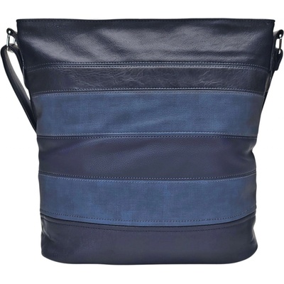Velká crossbody kabelka s pruhy Valery tmavě modrá