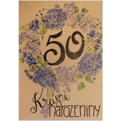 Baloušek Přání BeBechy A6, kraft - 50 let