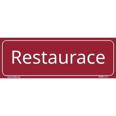 DUKO RESTAURACE tabulka červená Formát: 200 x 70 mm, Materiál: plast 1 mm, samolepící vinylová fólie