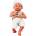 LeanToys Baby doll in white and gray clothes, hat, pacifier, and blanket