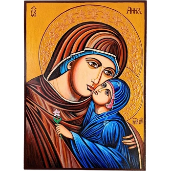 СПЕЦИАЛНА РЪЧНО РИСУВАНА ИКОНА СВЕТА АННА СЪС СВЕТА БОГОРОДИЦА