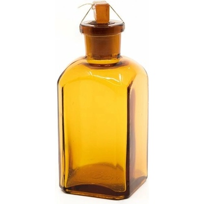 Láhev skleněná hranatá s broušeným úzkým hrdlem 100ml HNĚDÁ 820294u-100