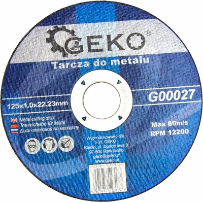 Kotouč na kov 125x1,0 mm GEKO – řezný kotouč pro úhlové brusky (balení 10/50/400 ks)
